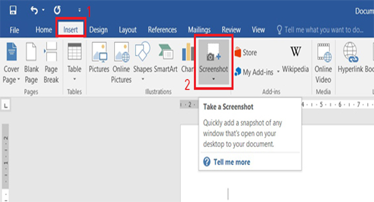 วิธีแคปหน้าจอ screenshot ด้วย Microsoft Office 